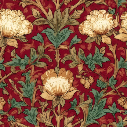 Garnet Peony large scale wallpaper pattern repeat