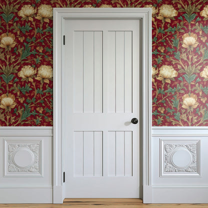 Garnet Peony large scale wallpaper in a styled room