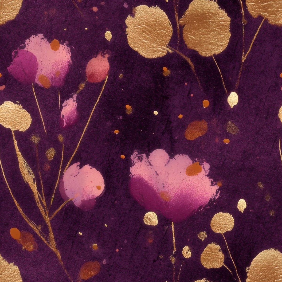 Gilded Plum large scale wallpaper pattern repeat