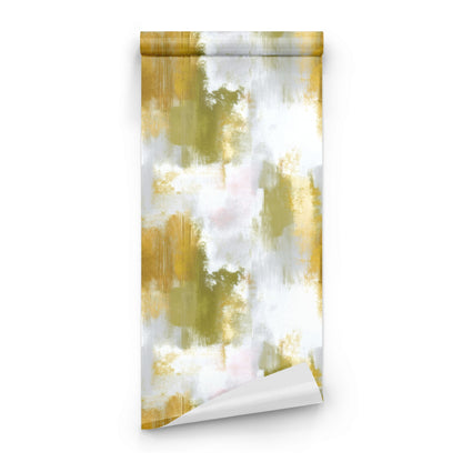 Roll of Gold Brushstroke large scale wallpaper