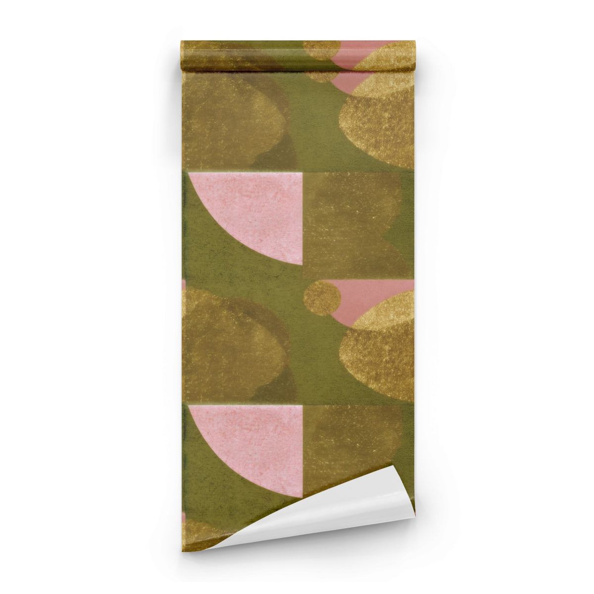 Roll of Gold Circles large scale wallpaper