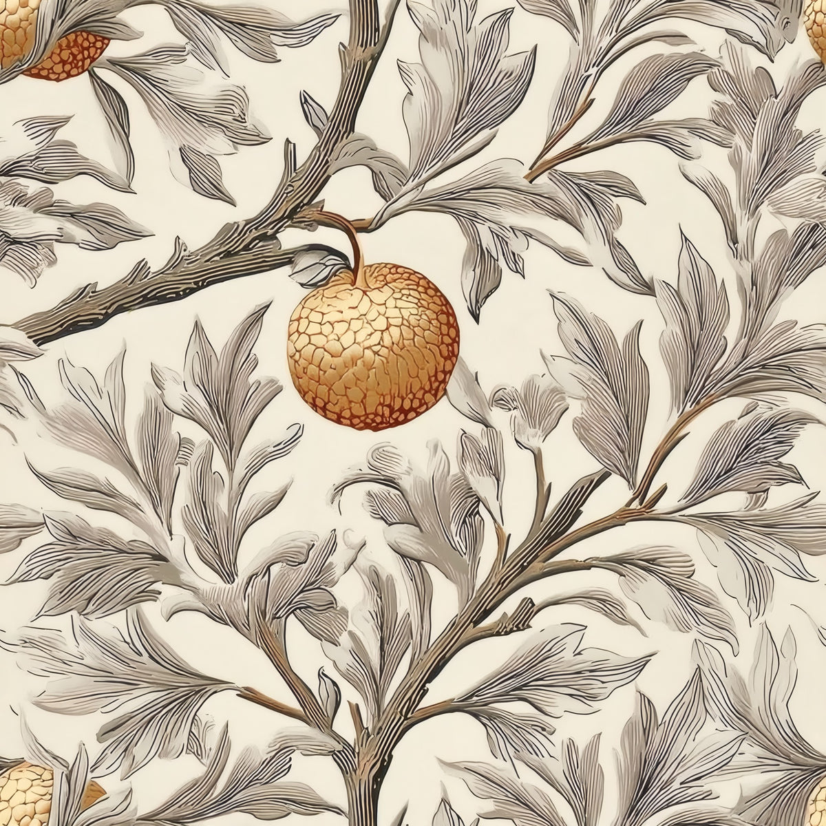 Golden Orchard large scale wallpaper pattern repeat