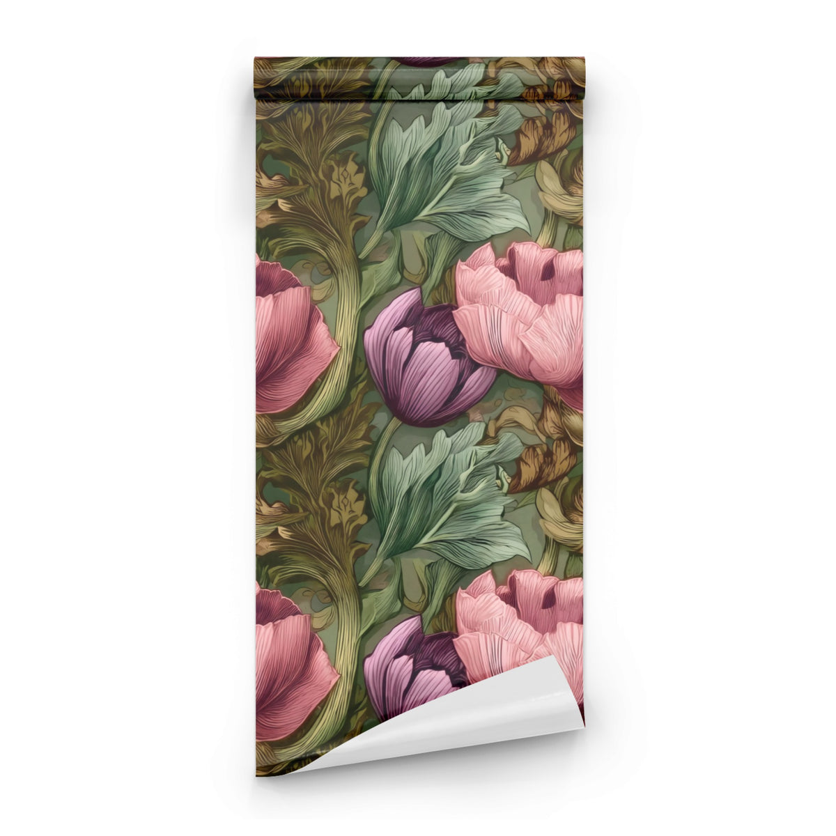 Roll of Green Peony large scale wallpaper