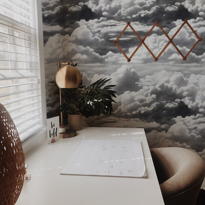 Grey Cloud large scale wallpaper in a styled room