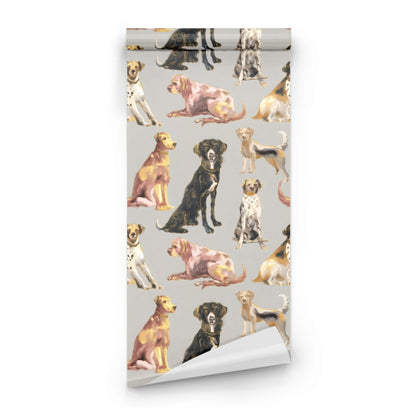 Roll of Grey Dogs large scale wallpaper