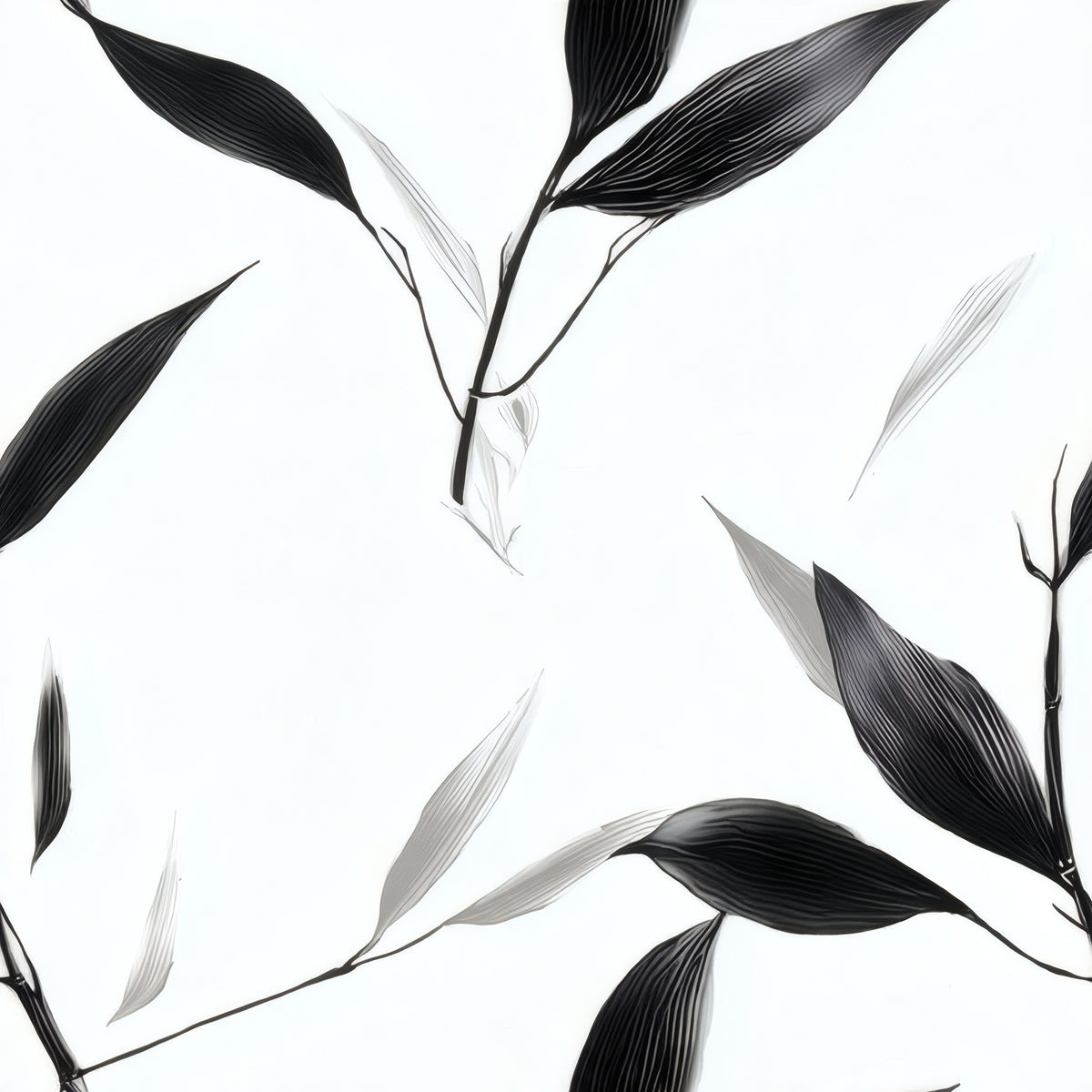 Greyscale Bamboo large scale wallpaper pattern repeat