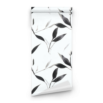 Roll of Greyscale Bamboo large scale wallpaper