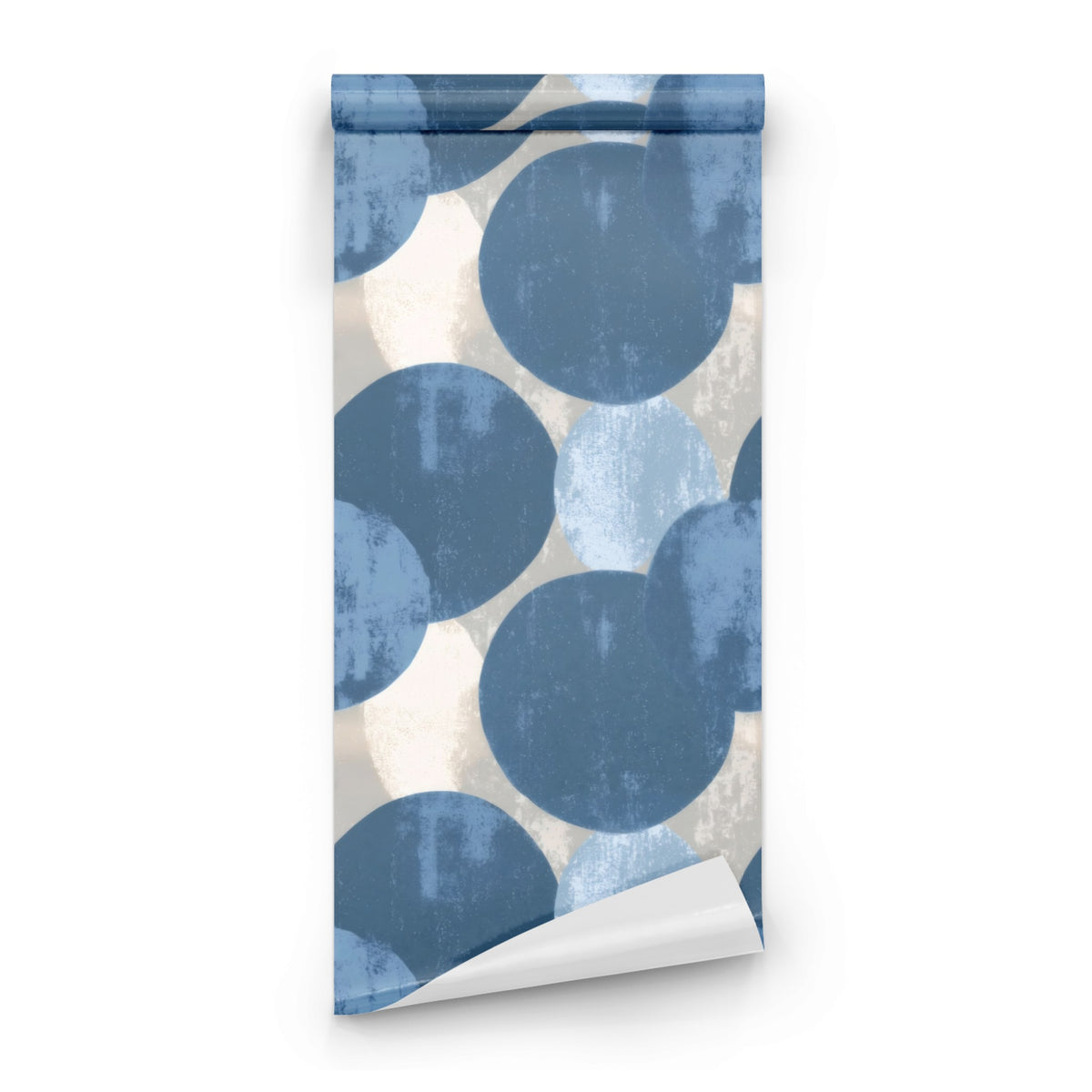 Roll of Indigo Circles large scale wallpaper
