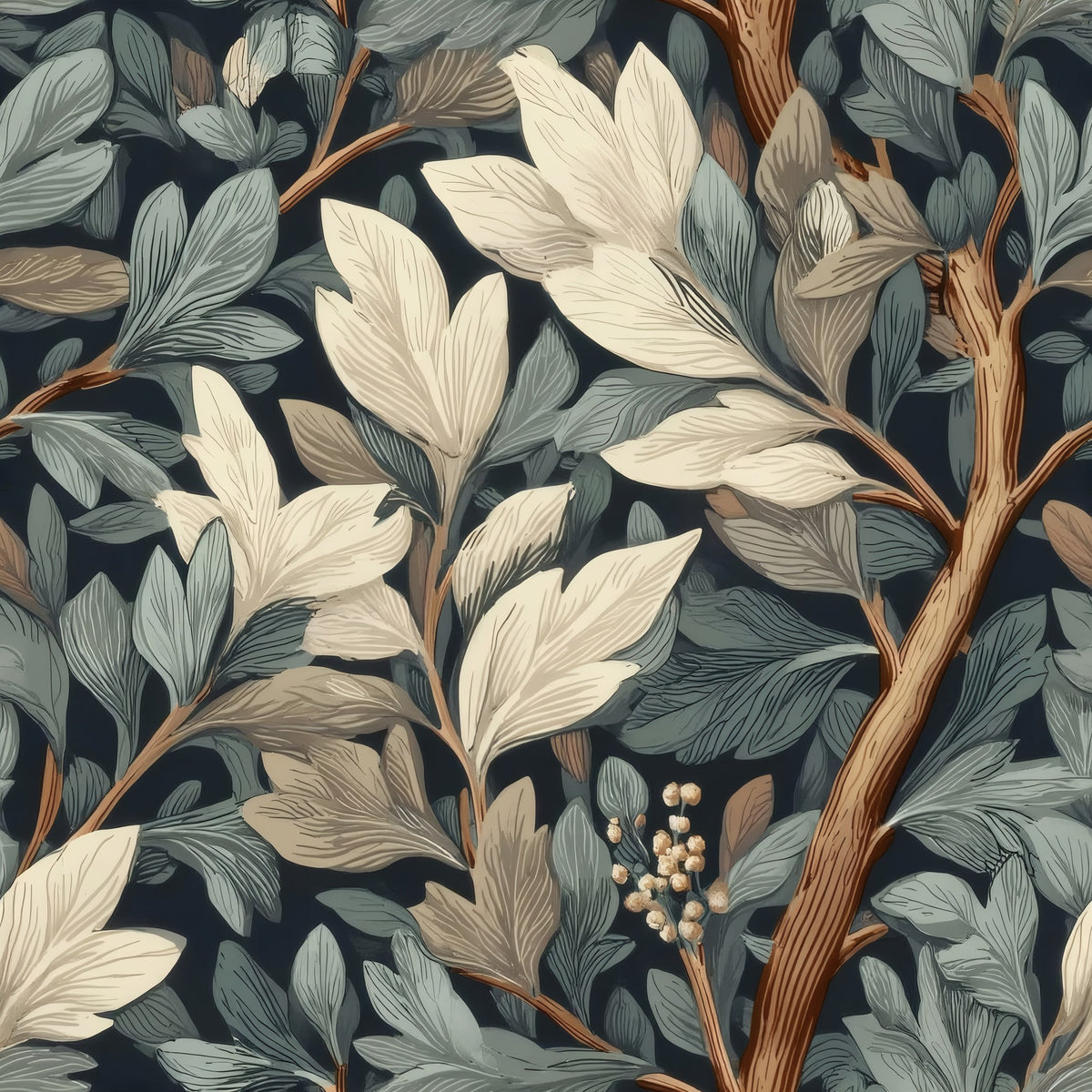 Ivory Branch large scale wallpaper pattern repeat