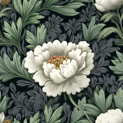 Ivory Peony large scale wallpaper pattern repeat