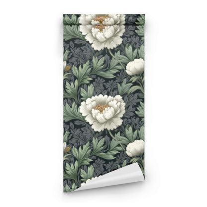 Roll of Ivory Peony large scale wallpaper