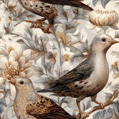 Ivory Sparrow large scale wallpaper pattern repeat