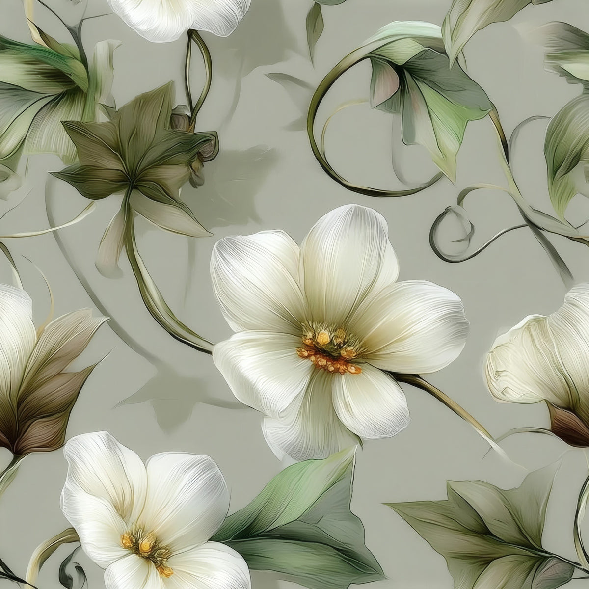 Ivy Bloom large scale wallpaper pattern repeat