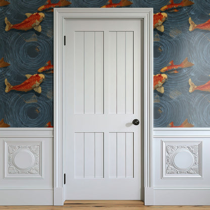 Koi Ripples large scale wallpaper in a styled room