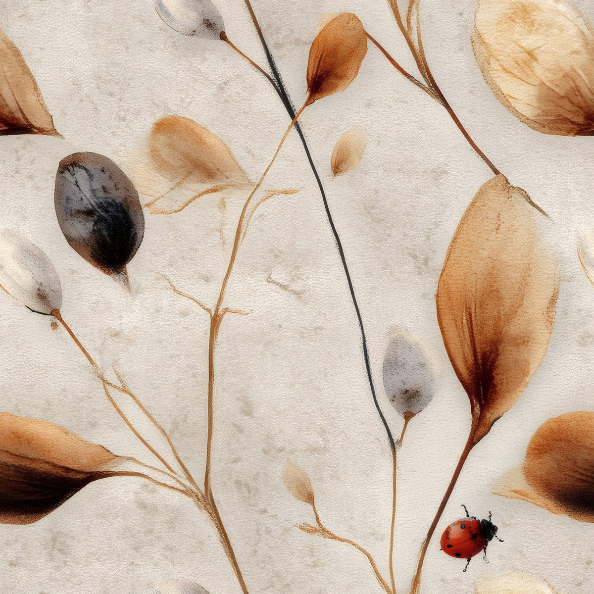 Ladybird Sprigs large scale wallpaper pattern repeat