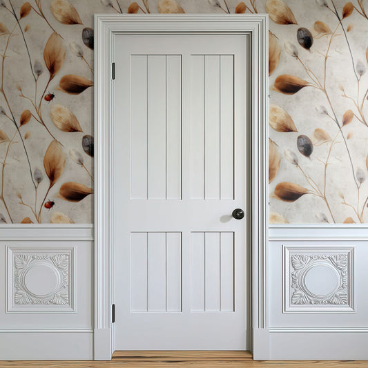 Ladybird Sprigs large scale wallpaper in a styled room