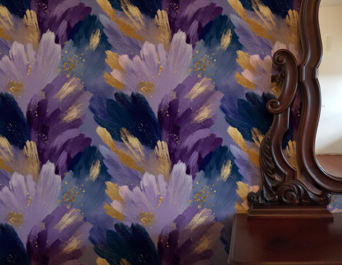 Lavender Sweep large scale wallpaper in a styled room