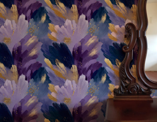 Lavender Sweep large scale wallpaper in a styled room
