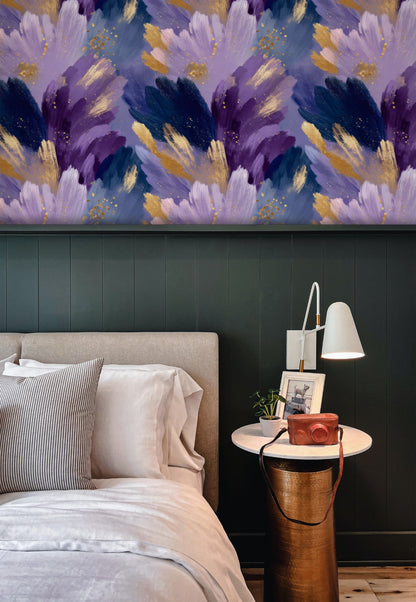 Lavender Sweep large scale wallpaper in a styled room