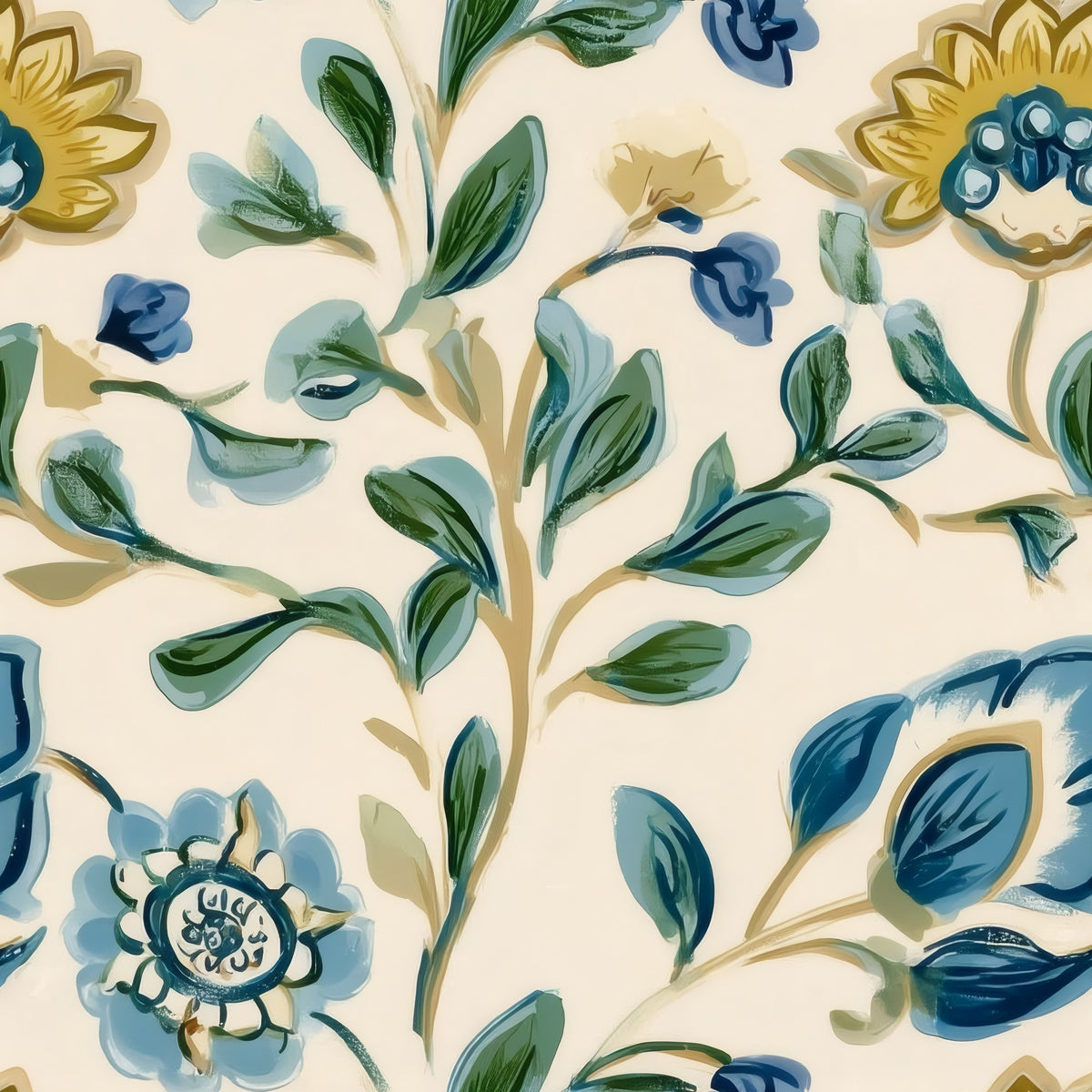 Leafy Vine large scale wallpaper pattern repeat