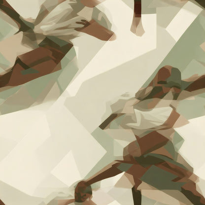 Leaping Athletes large scale wallpaper pattern repeat