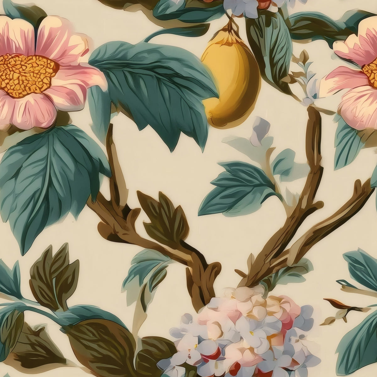 Lemon Grove large scale wallpaper pattern repeat