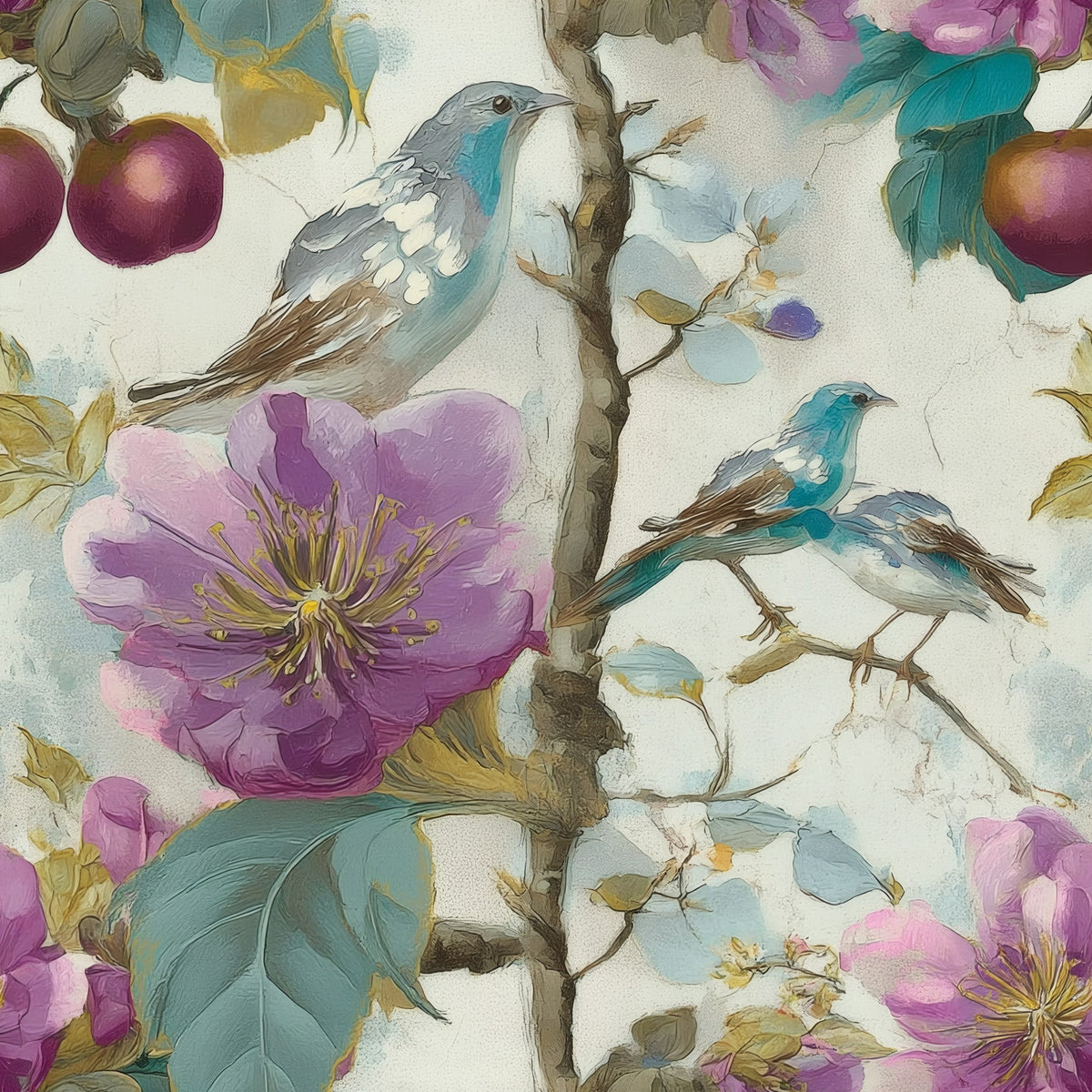 Lilac Orchard large scale wallpaper pattern repeat