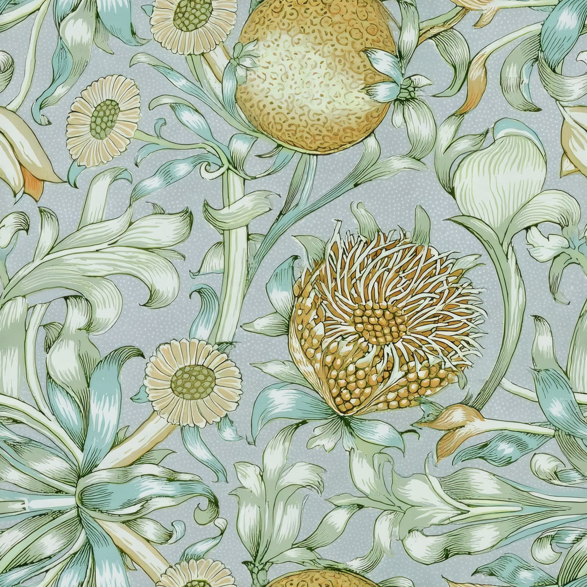 Blue Floral Wallpaper | William Morris Lily And Pomegranate Blue