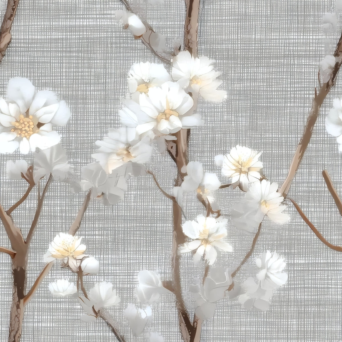 Linen Blossom large scale wallpaper pattern repeat
