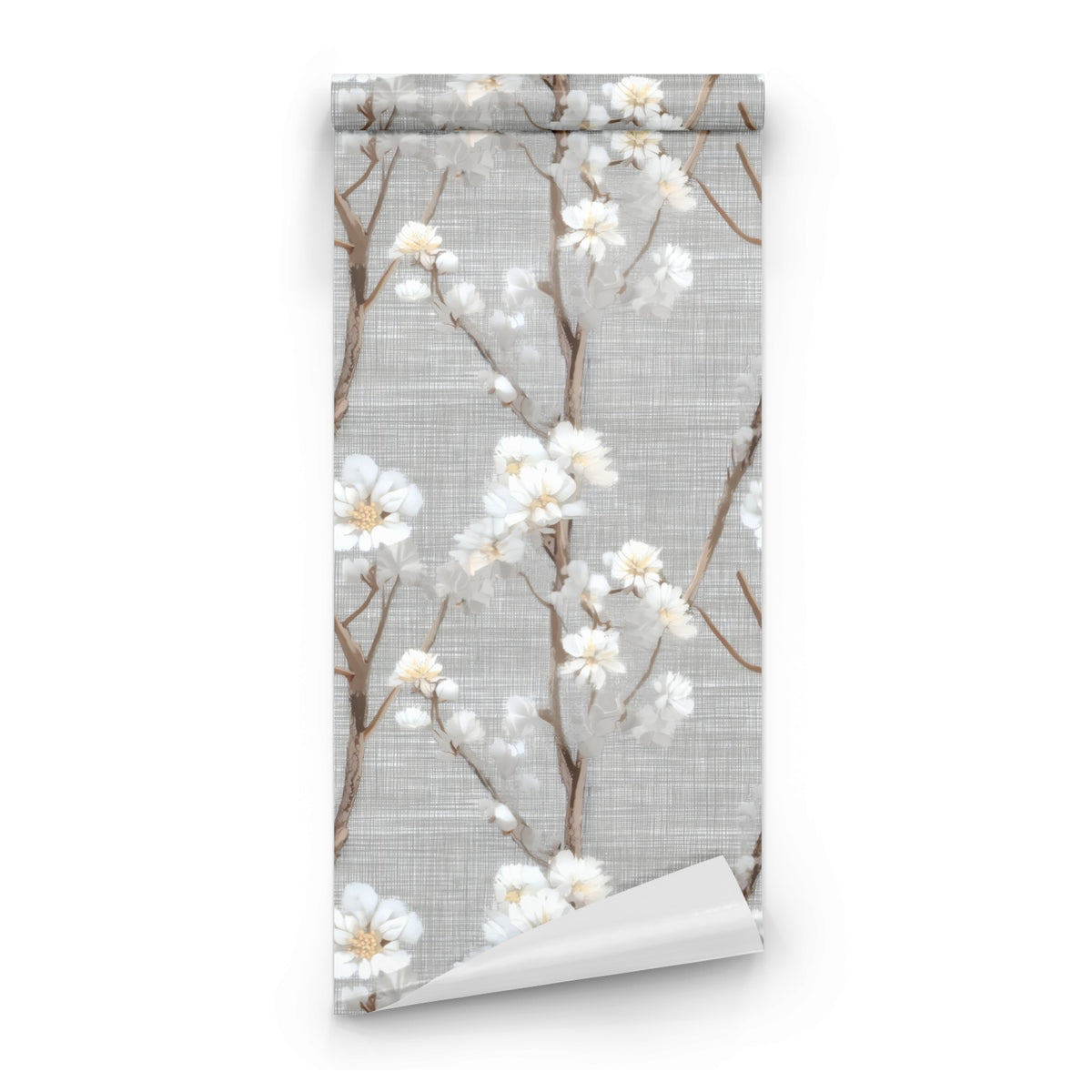 Roll of Linen Blossom large scale wallpaper