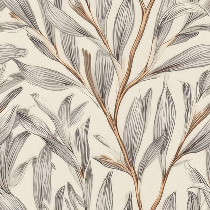 Linen Fronds large scale wallpaper pattern repeat