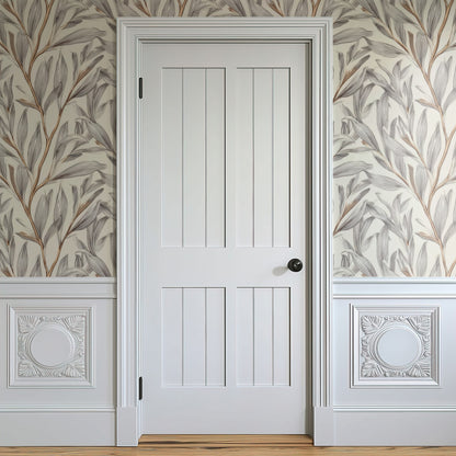 Linen Fronds large scale wallpaper in a styled room