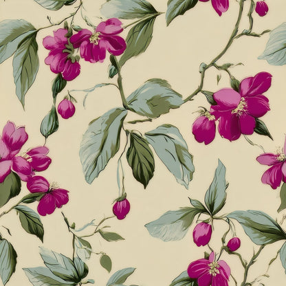 Magenta Branch large scale wallpaper pattern repeat