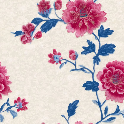 Magenta Peony large scale wallpaper pattern repeat