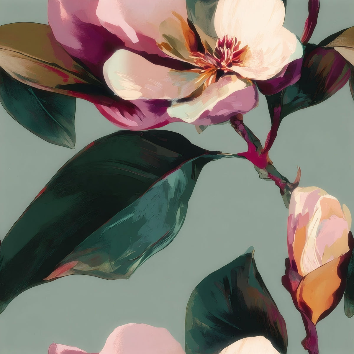Magnolia Grove large scale wallpaper pattern repeat