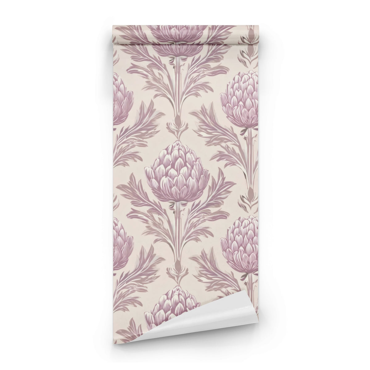 Roll of Mauve Artichoke large scale wallpaper