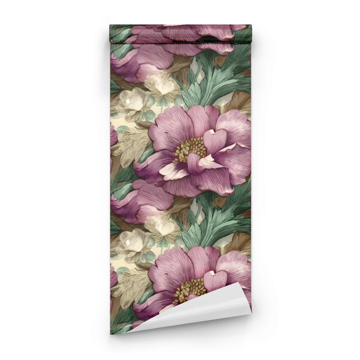 Roll of Mauve Peony large scale wallpaper
