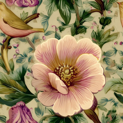 Mauve Songbird large scale wallpaper pattern repeat
