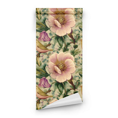 Roll of Mauve Songbird large scale wallpaper