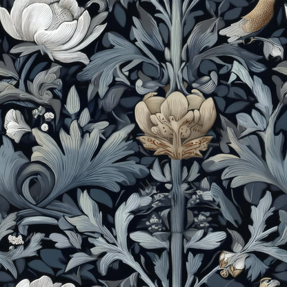 Midnight Lotus large scale wallpaper pattern repeat