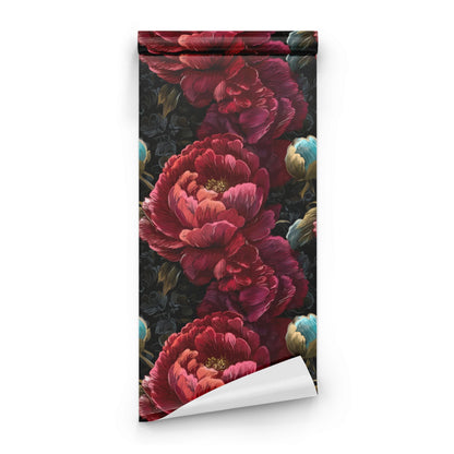 Roll of Midnight Peony large scale wallpaper