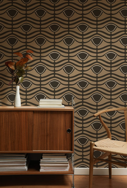 Earthen Current wallpaper on a wall — Lifestyle 1 scene
