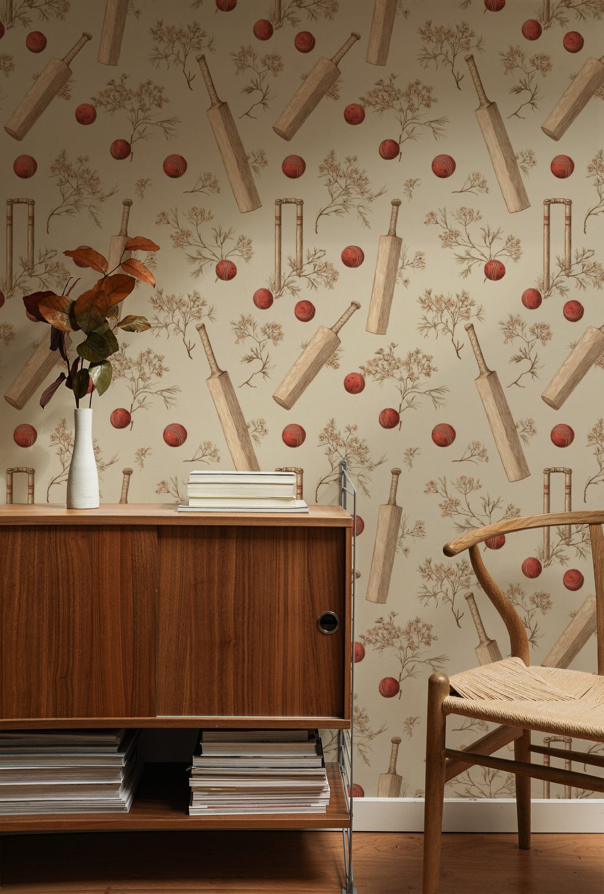 Cricket Green wallpaper on a wall — Lifestyle 1 scene