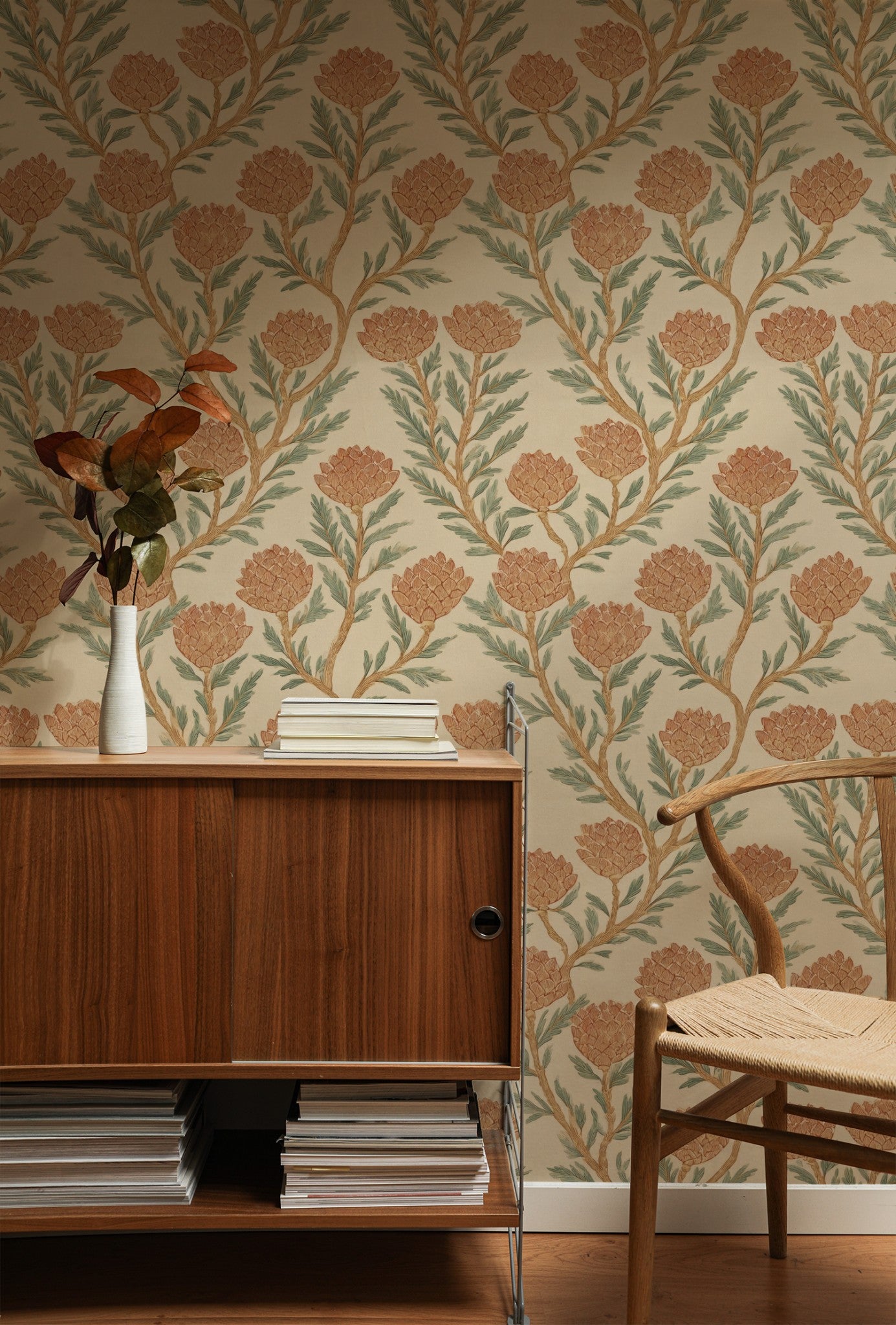 Artichoke Trail wallpaper on a wall — Lifestyle 1 scene