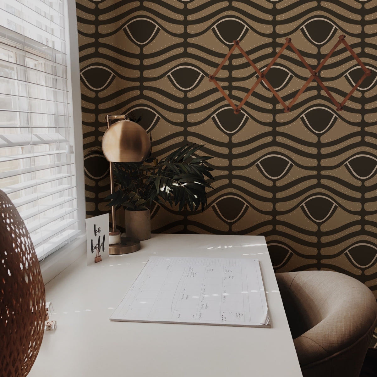 Earthen Current wallpaper on a wall — Lifestyle 2 scene