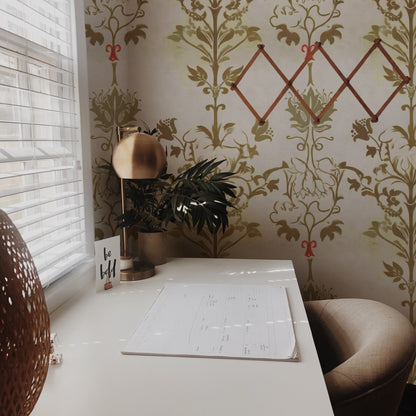 William Morris Trail Linen wallpaper on a wall — Lifestyle 2 scene