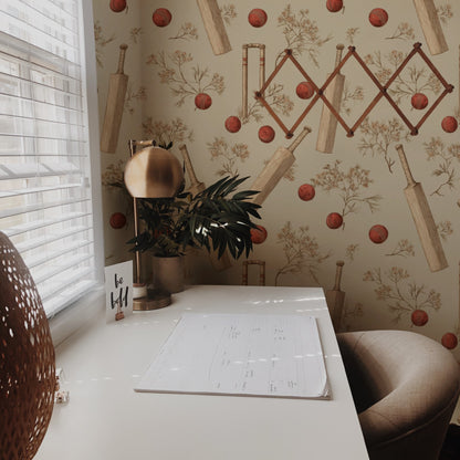 Cricket Green wallpaper on a wall — Lifestyle 2 scene