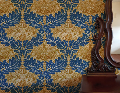 William Morris Avon Blue wallpaper on a wall — Lifestyle 3 scene