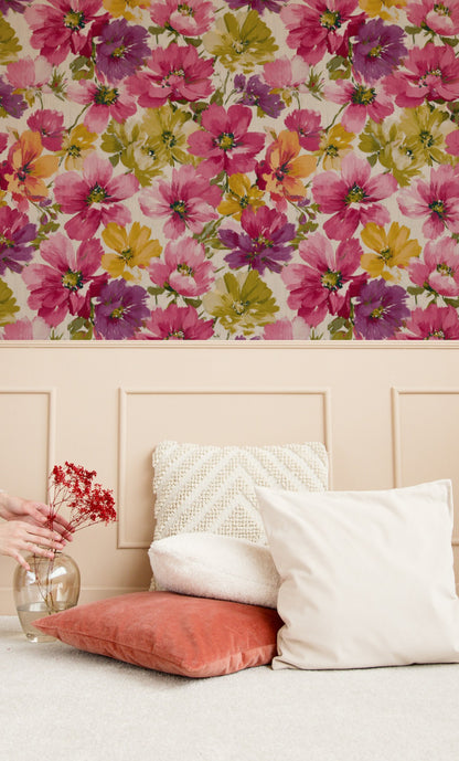 Cosmos Splash wallpaper shown on a wall — Lifestyle 4 scene