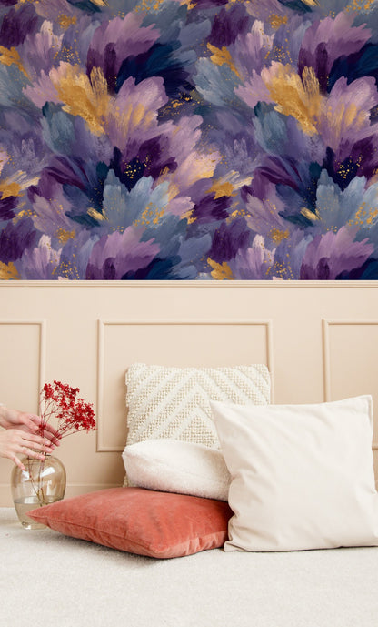 Lavender Sweep wallpaper shown on a wall — Lifestyle 4 scene